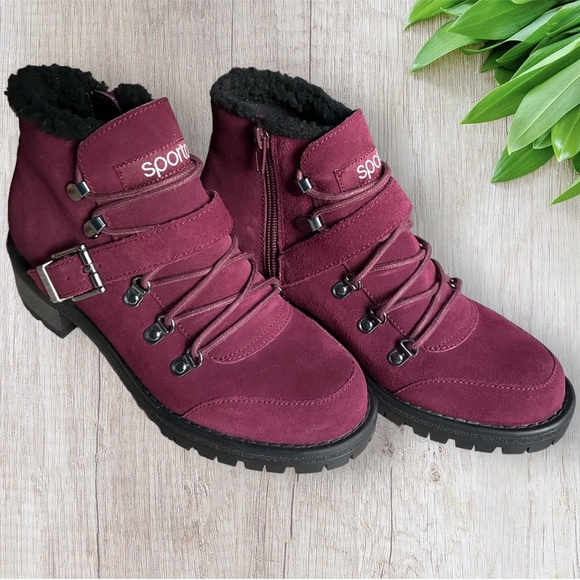 Sporto Suede Leather Combat Style Boots Size 7 - Picture 1 of 8